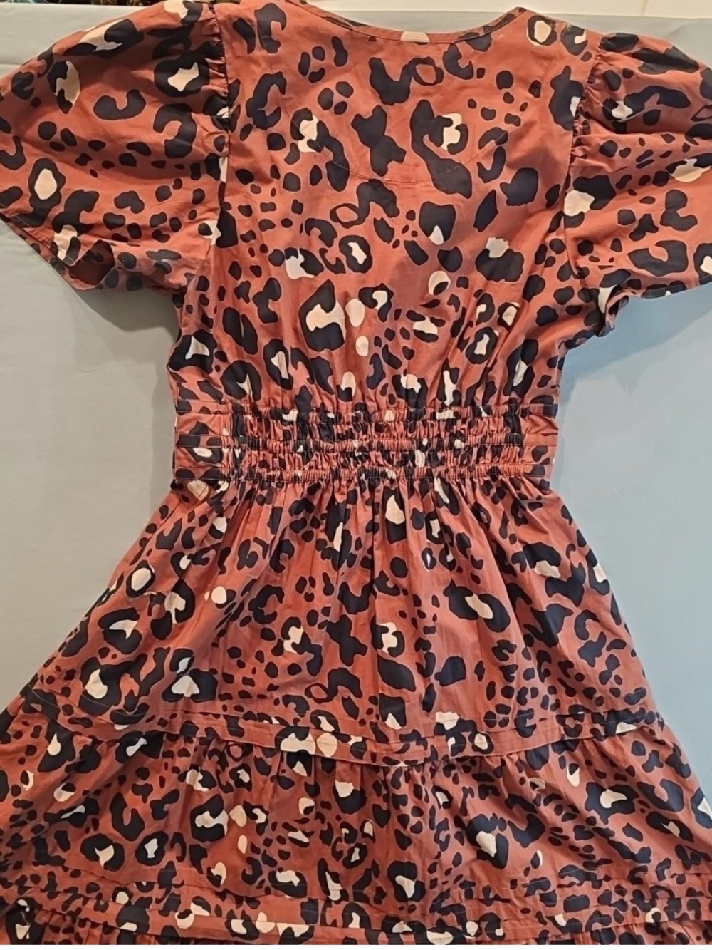 Anthropologie Rust Leopard Tiered Maxi Dress - Picture 4 of 9